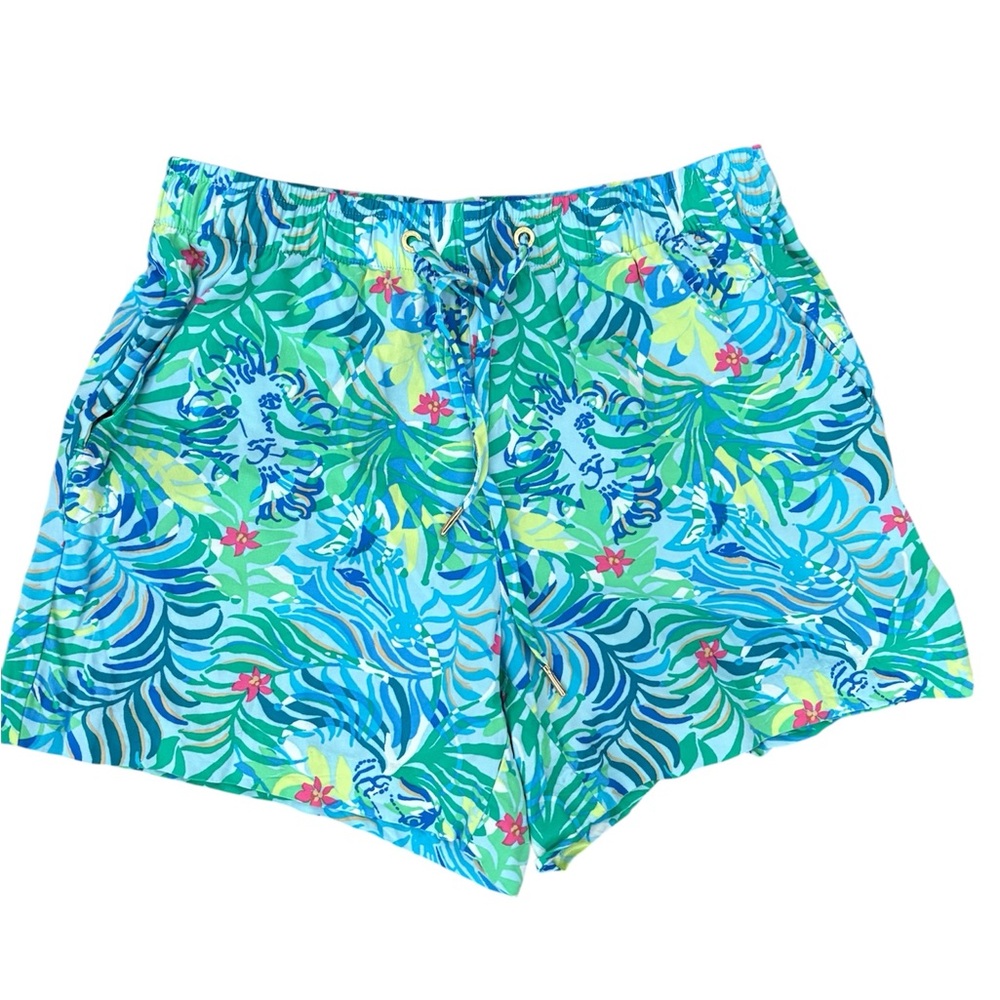 Lilly Pulitzer Croix Shorts Multi Via Parigi Blue Beach Short High Rise XSmall